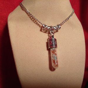 Tibetan Silver Necklace with Citrine and Light Green Aventurine